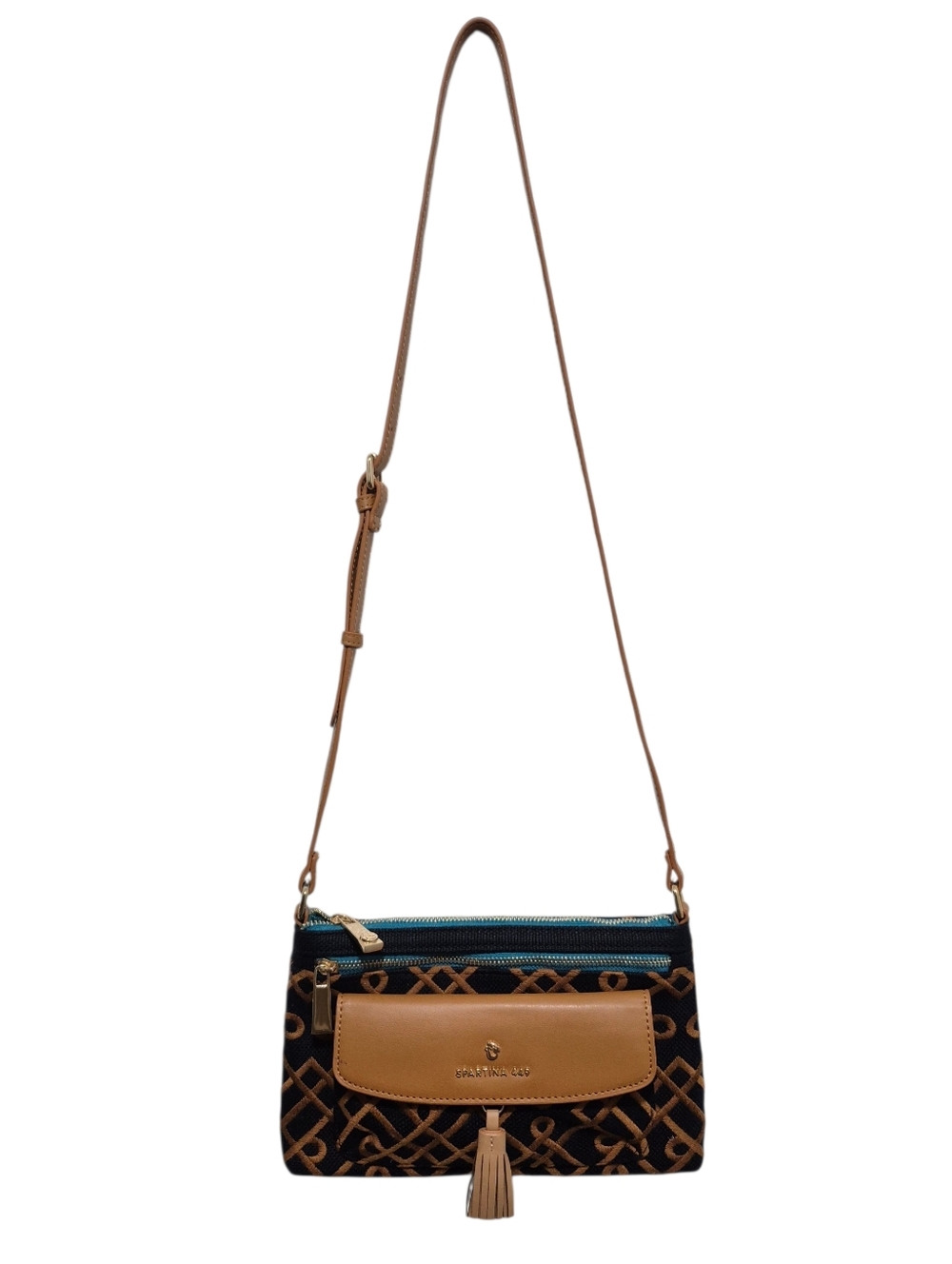 Spartina 449 Mareena Crossbody Bag, Nautical, Coastal, Linen & Leather